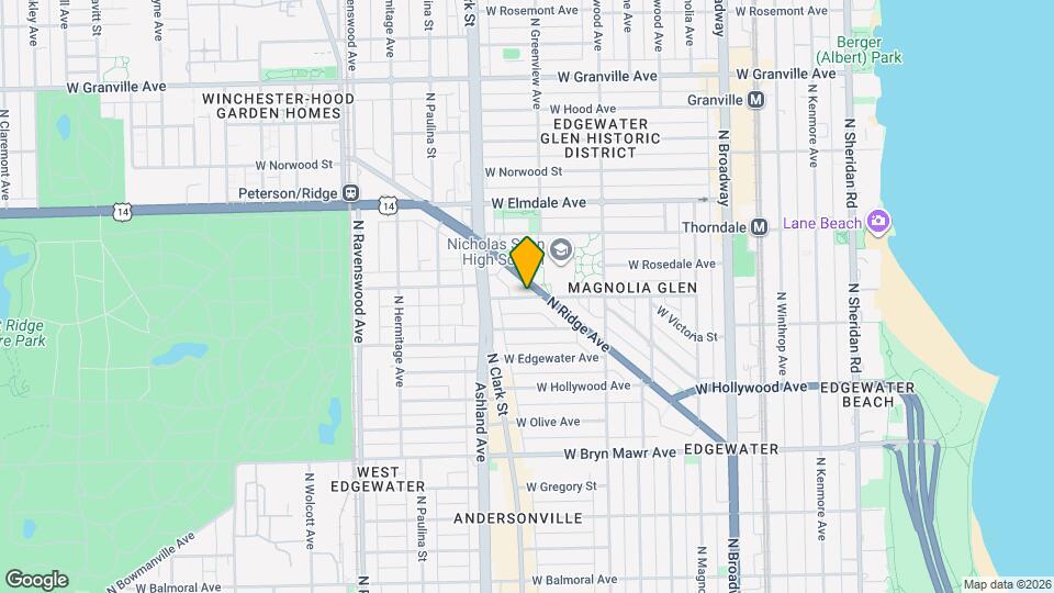 1522 W Ardmore Ave Map and Location Details