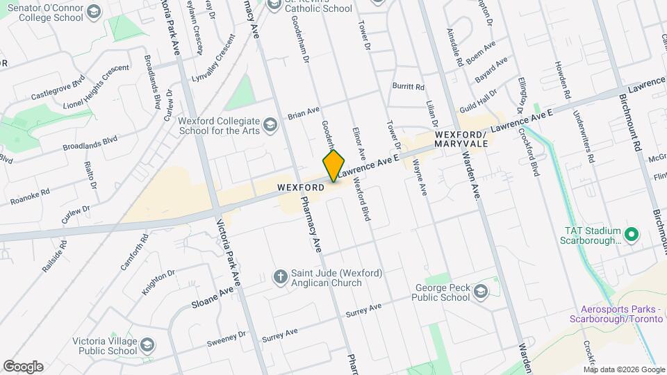 1847 Lawrence Ave E Map and Location Details