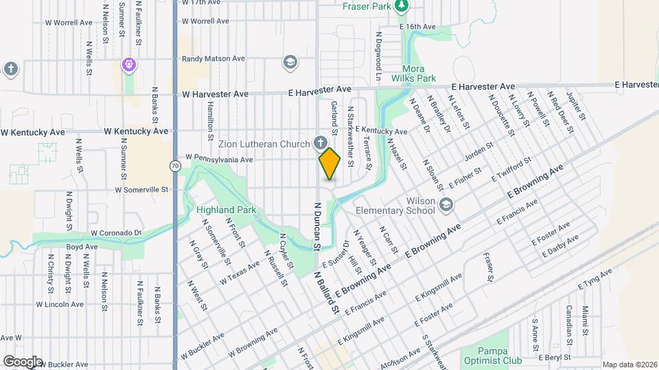 1101 Garland St Map and Location Details