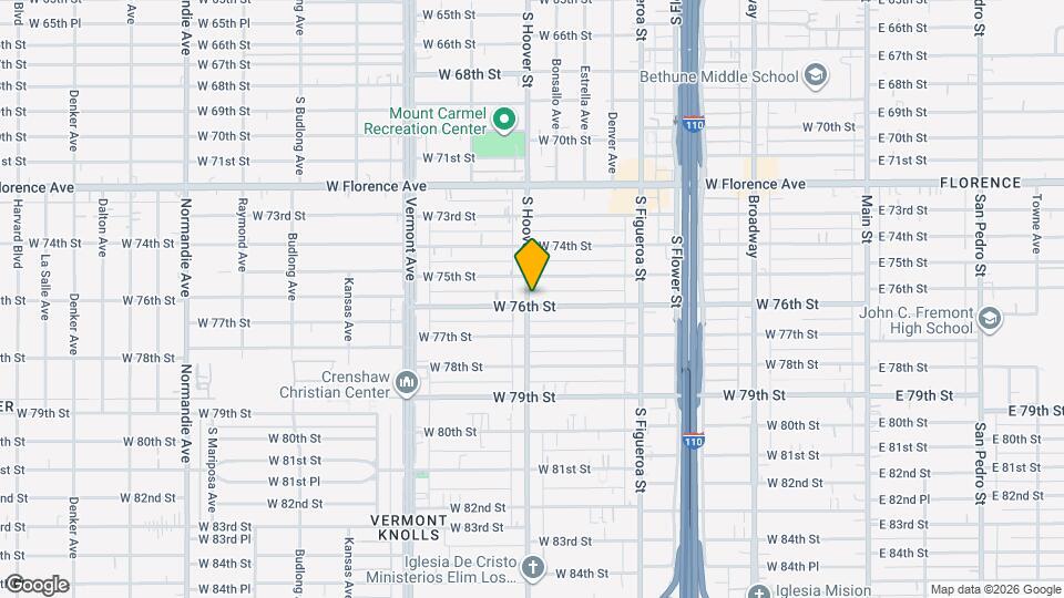 7524 S Hoover St Map and Location Details