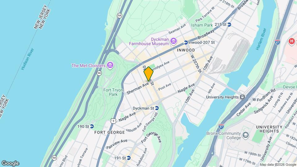 75 Sherman Ave, Unit 2D Mapa y Detalles de la Ubicación