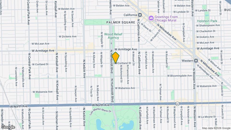 1853 N Humboldt Blvd Map and Location Details