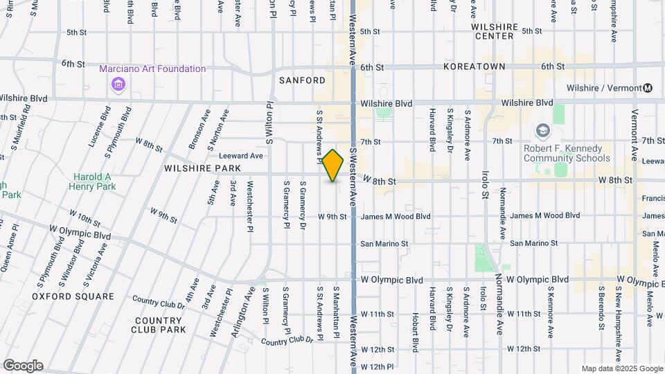 823 S Manhattan Pl Map and Location Details