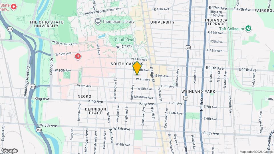 84 W 9th Ave Map and Location Details