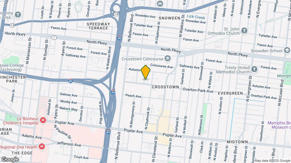 1270 Overton Park Ave Mapa y Detalles de la Ubicación