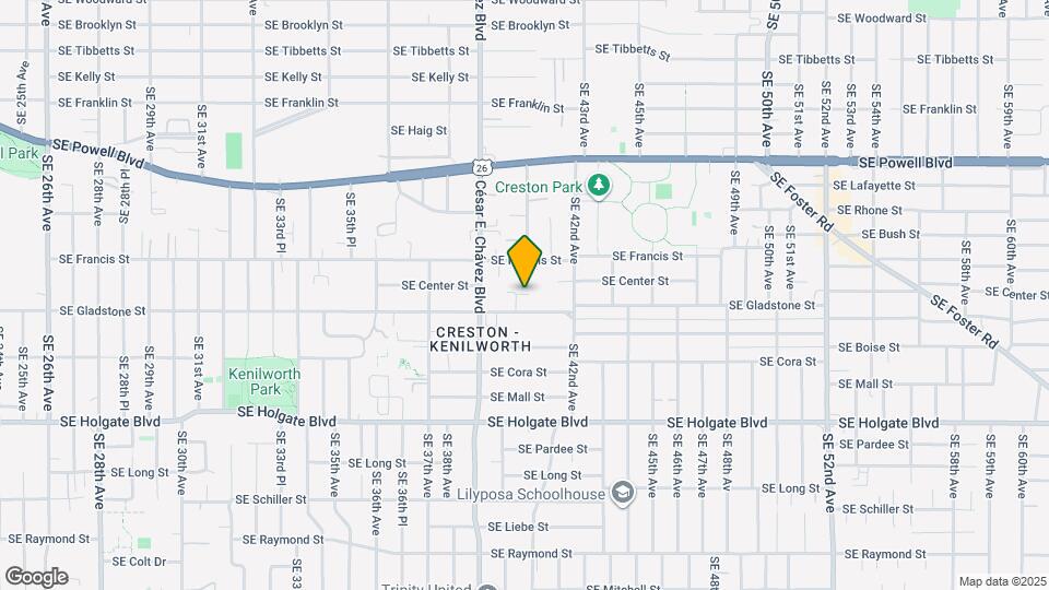 3972 SE Gladstone St Map and Location Details