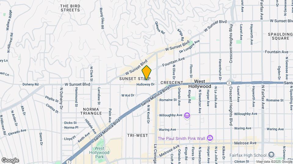 1111 Alta Loma Rd Mapa y Detalles de la Ubicación