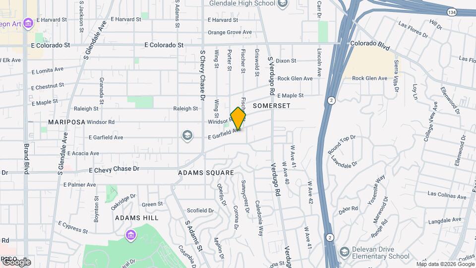 1334 E Garfield Ave Map and Location Details