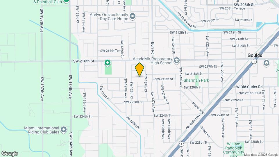 12782 SW 218th Terrace Map and Location Details