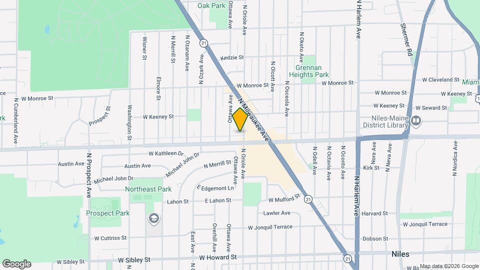 8012 N Oriole Ave Map and Location Details