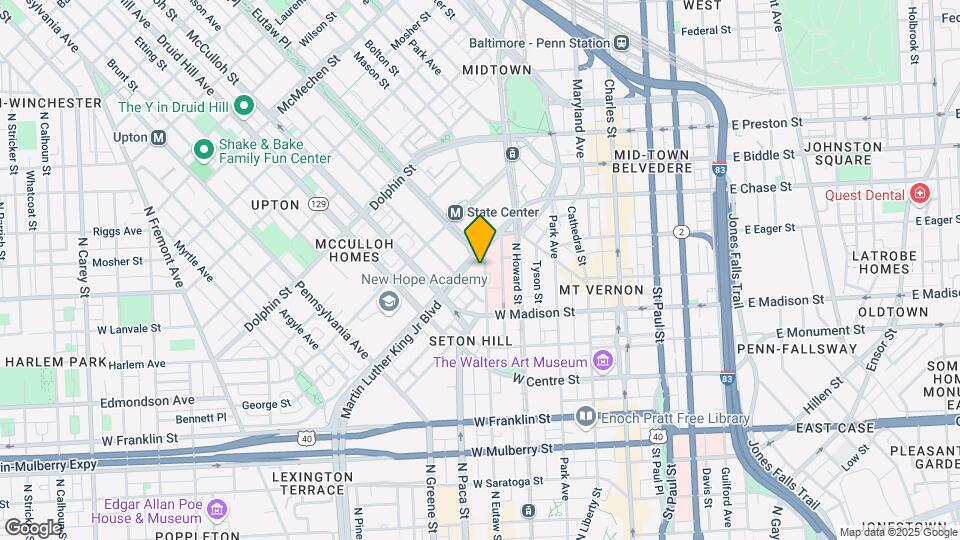 832 N Eutaw St Map and Location Details