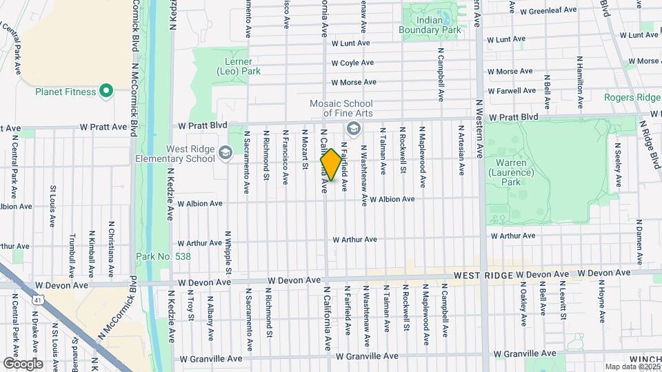6623 N California Ave Map and Location Details