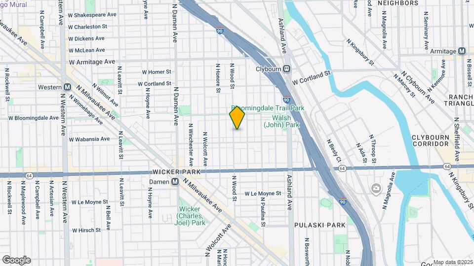 1719 N Wood St Map and Location Details