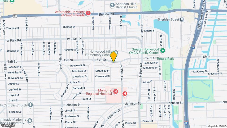3608 Taft St, Unit Studio Apartment Map and Location Details