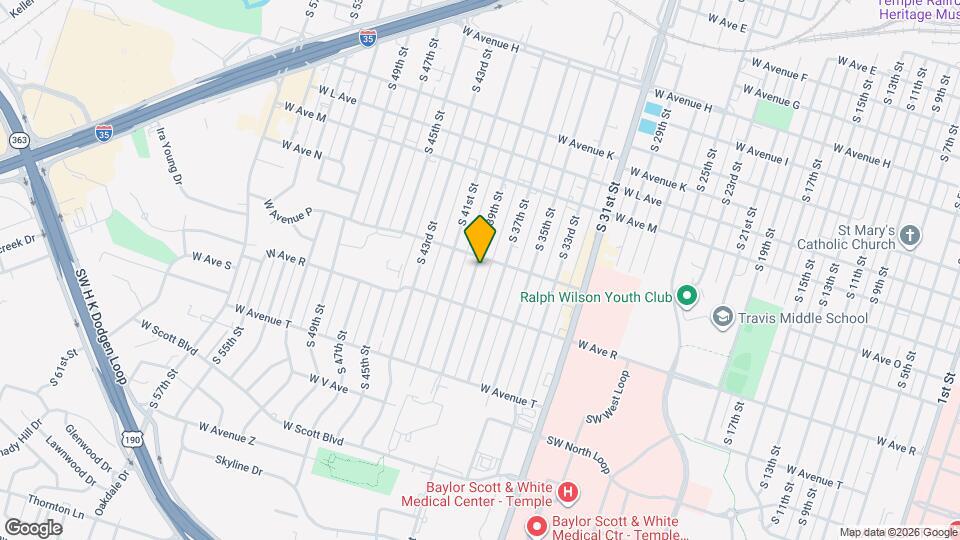 1609 S 39th St Map and Location Details