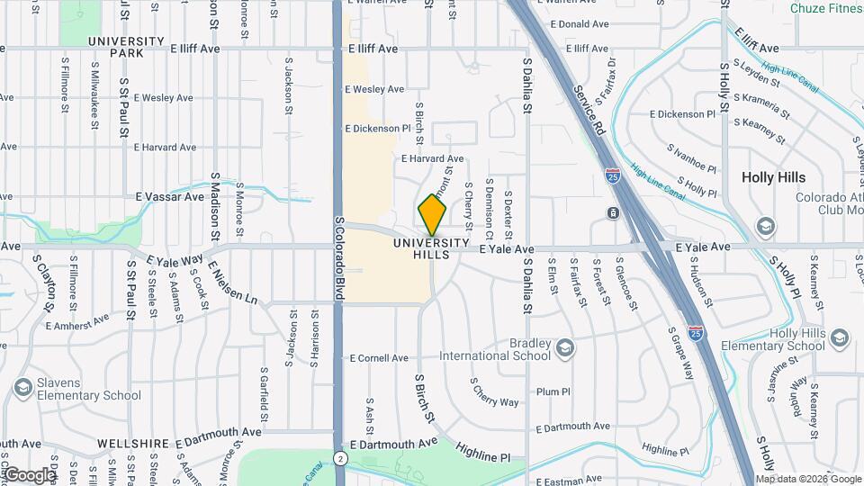 4505 E Yale Ave Map and Location Details