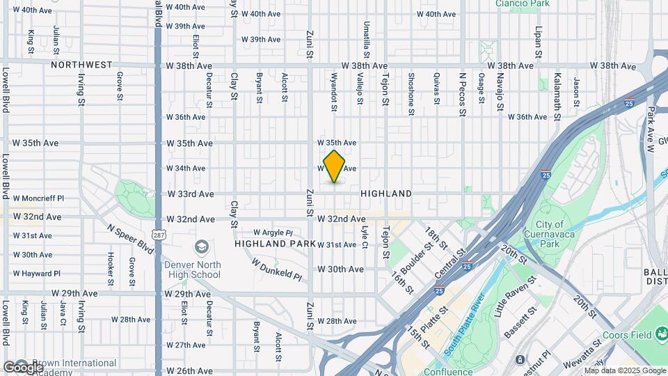 3325 Wyandot St Mapa y Detalles de la Ubicación