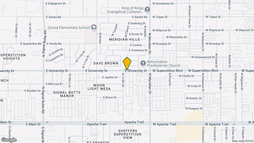 11425 E University Dr Map and Location Details