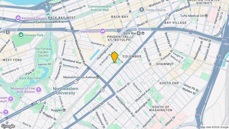 76 W Rutland Square Map and Location Details