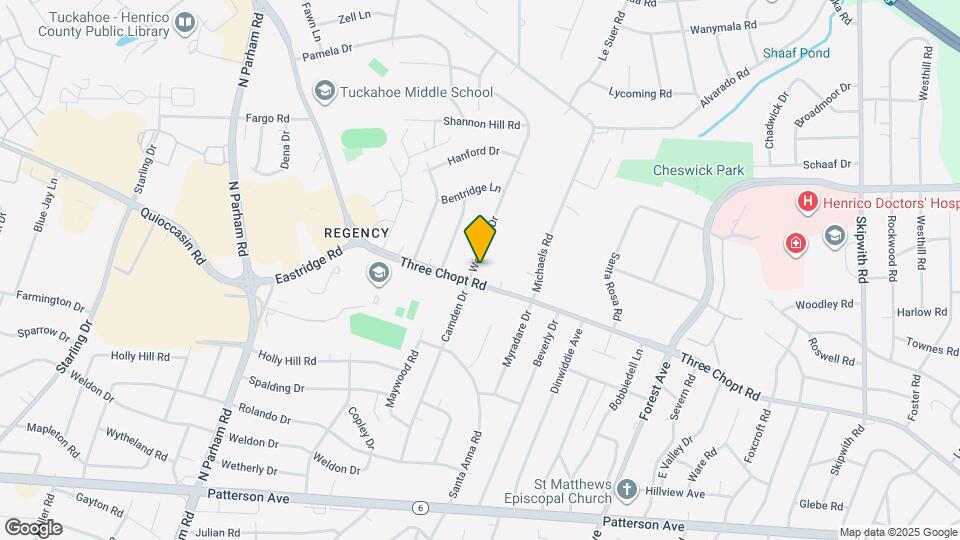 1503 Westbury Dr Mapa y Detalles de la Ubicación