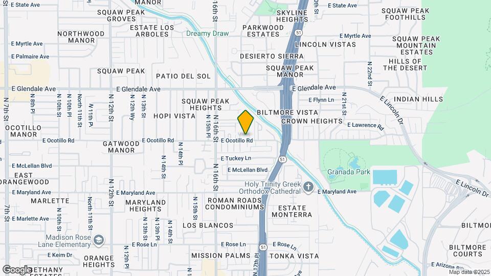 1702 E Ocotillo Rd Map and Location Details