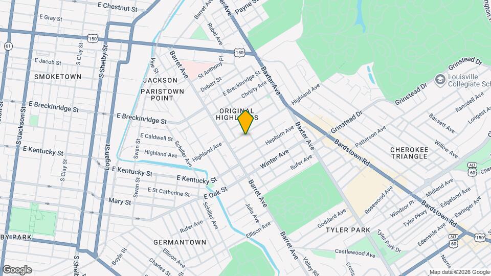 1328 Highland Ave Map and Location Details