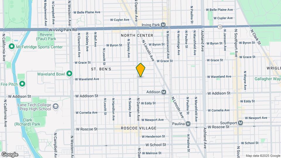 3657-59 N. Damen Ave. / 1951-57 W. Waveland Ave. Map and Location Details