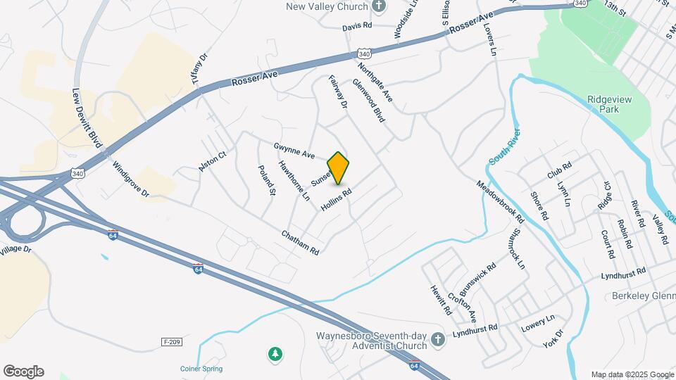 1301 Hollins Rd Map and Location Details