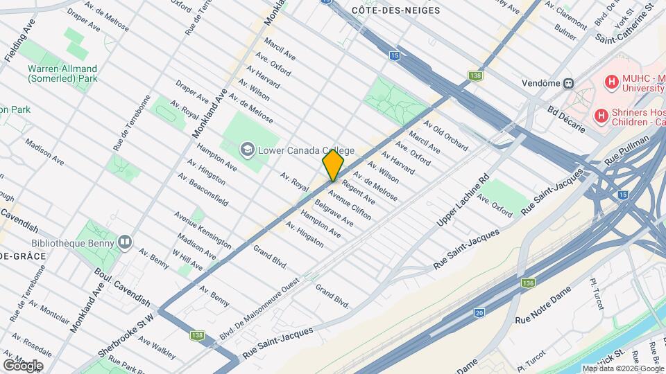 5862-5872 Sherbrooke Rue O Map and Location Details