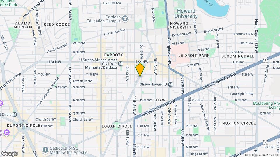 1837 Vermont Ave NW, Unit #B Map and Location Details