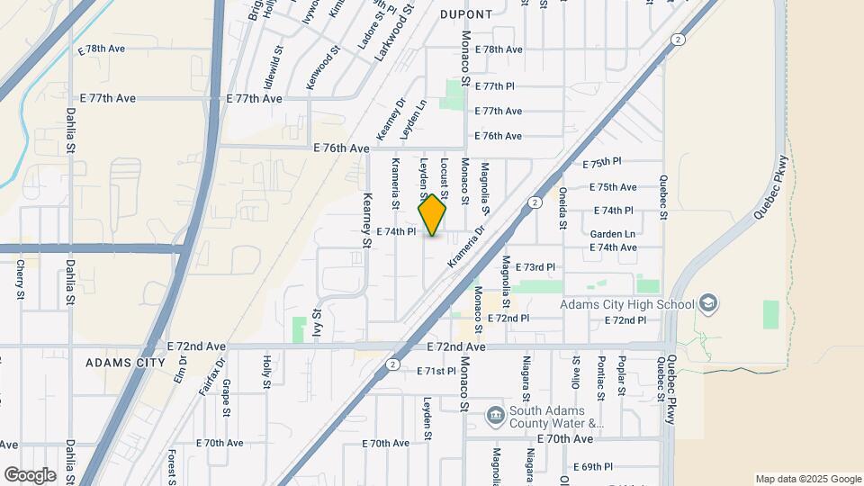 7400 Leyden St Map and Location Details
