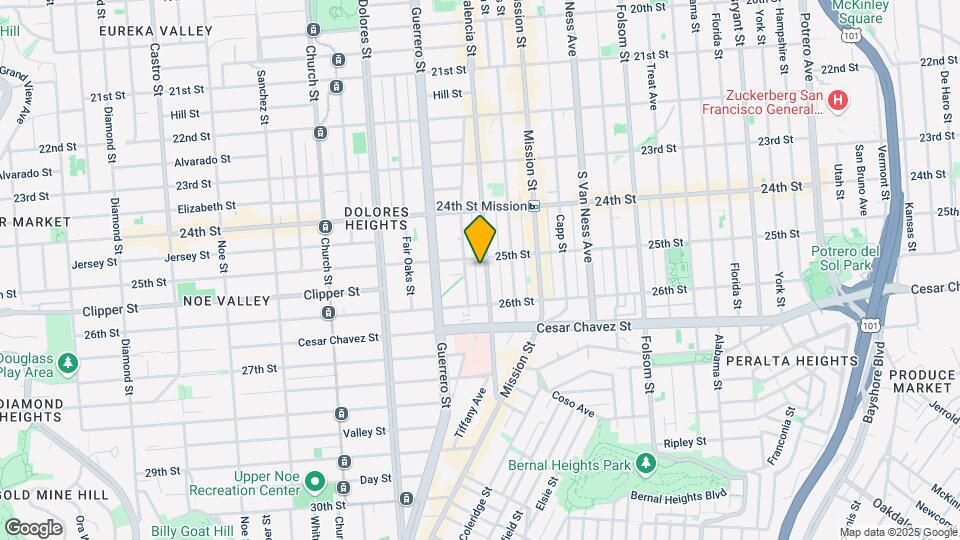1420 Valencia St Map and Location Details