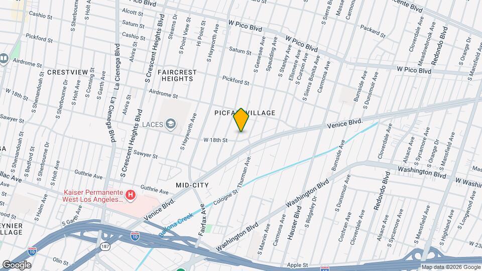 1756 S Genesee Ave, Unit Backhouse Map and Location Details