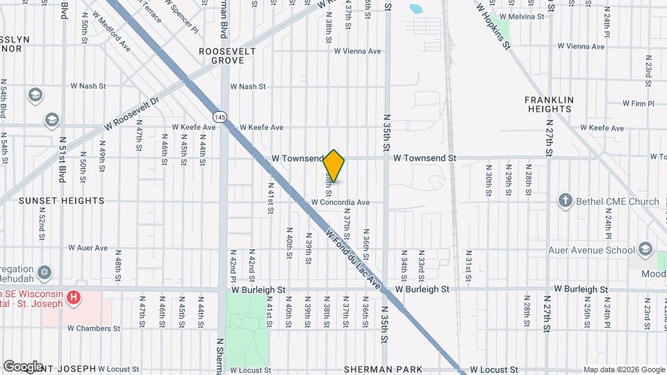 3328 N 38th St Map and Location Details