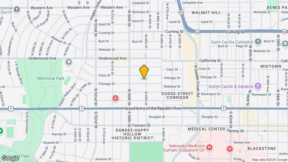 406 N 49th St-Unit -Apt 3 Map and Location Details