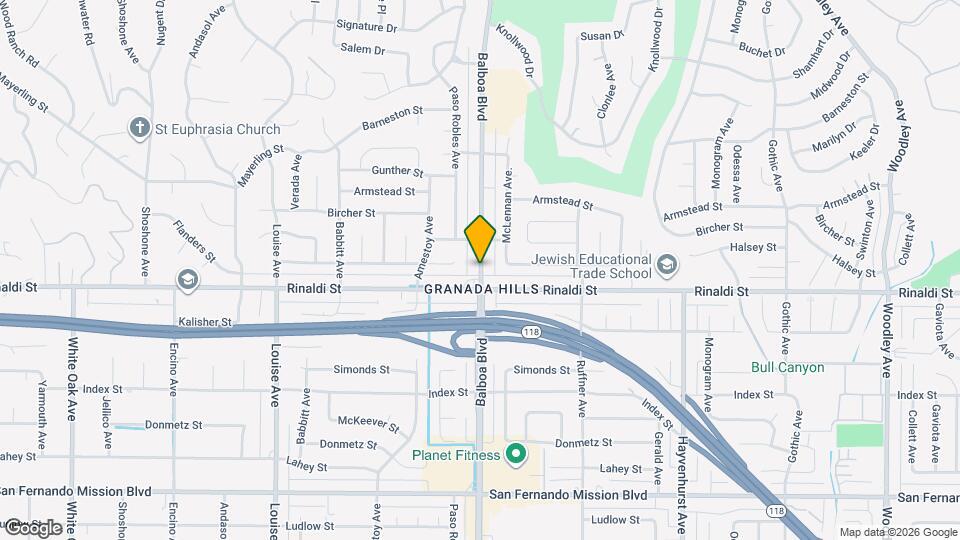 11519 Balboa Blvd Mapa y Detalles de la Ubicación