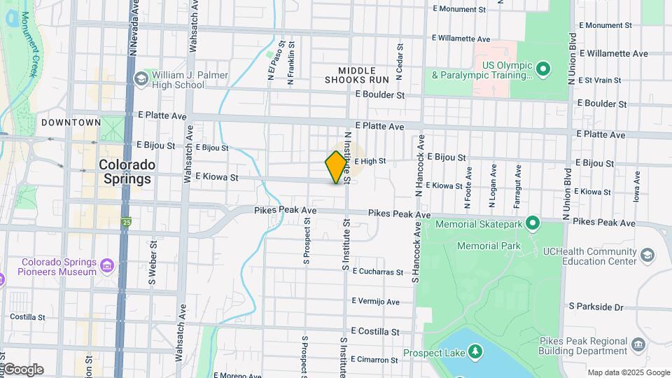 835 E Kiowa St Map and Location Details