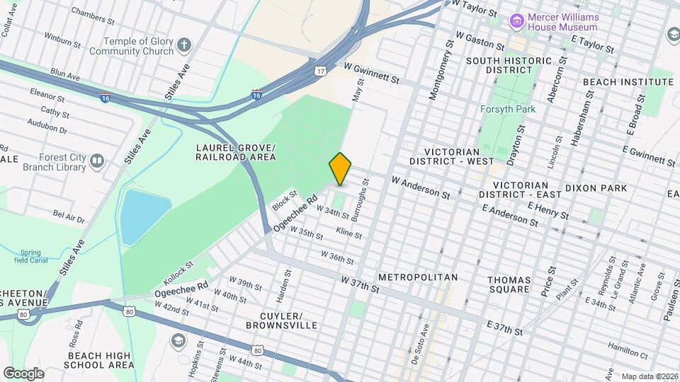 630 W 32nd St Map and Location Details
