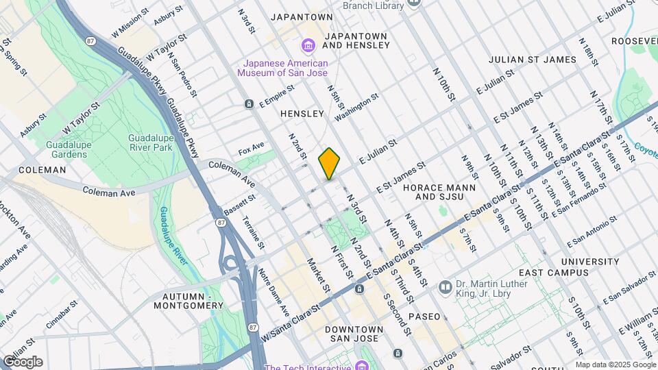 70 E Julian St Mapa y Detalles de la Ubicación