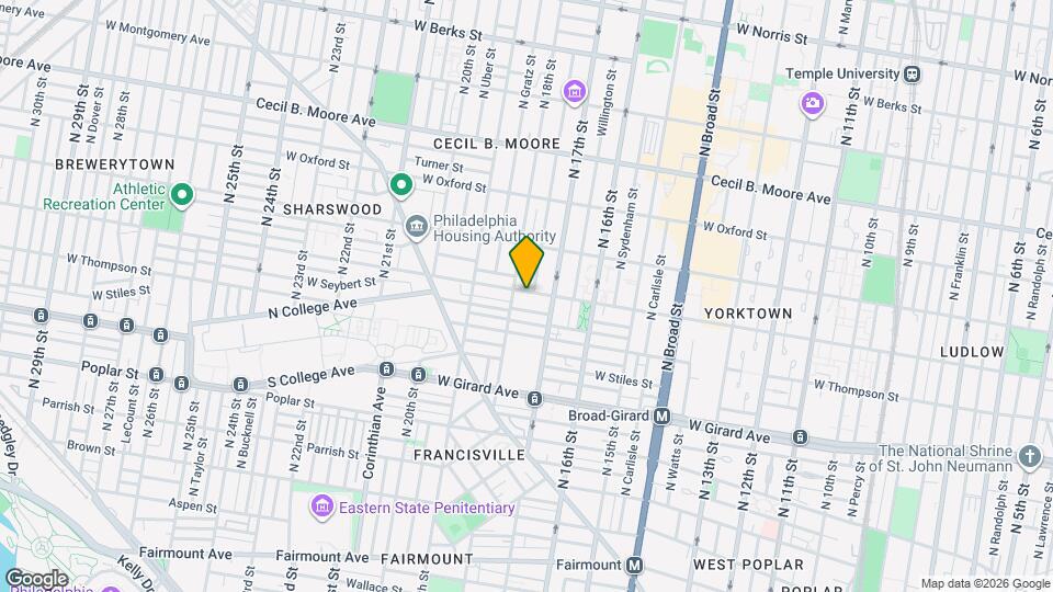 1722 Master St Map and Location Details