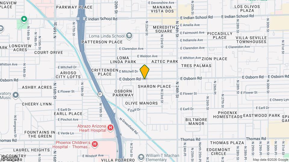 2141 E Osborn Rd Map and Location Details