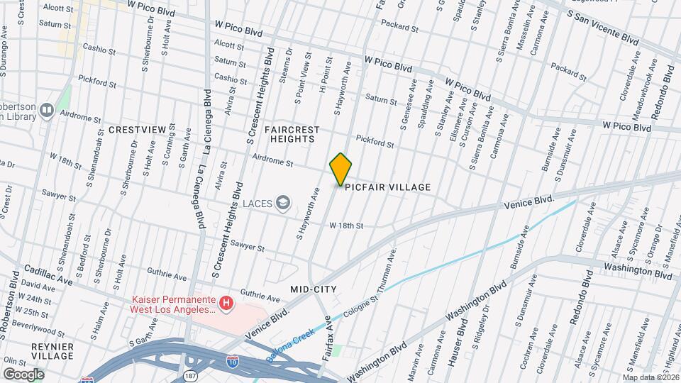 1724 S Fairfax Ave Map and Location Details