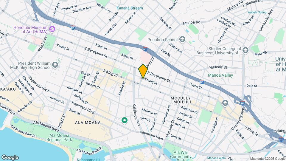 1019 Punahou St Mapa y Detalles de la Ubicación