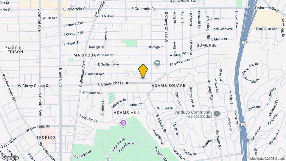 1001 E Chevy Chase Dr Mapa y Detalles de la Ubicación