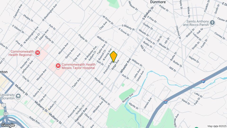 1025 Ridge Ave Map and Location Details