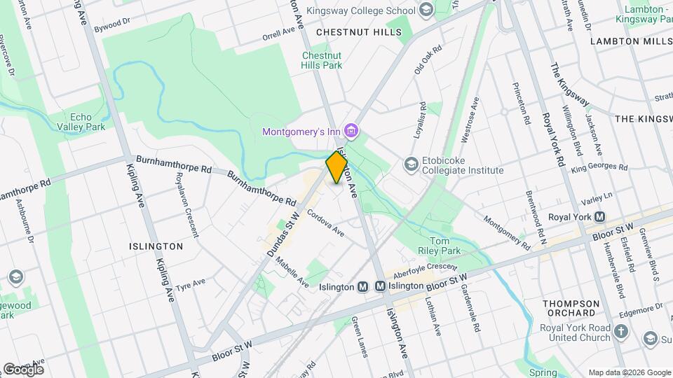 1300 Islington Ave Map and Location Details