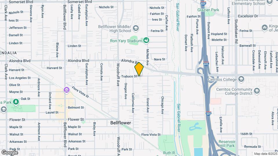 5 Homes in Prime Bellflower Location Map and Location Details