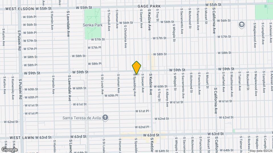 5919 S Spaulding Ave Map and Location Details