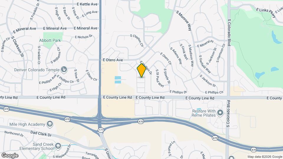 8165 S Fillmore Way Map and Location Details