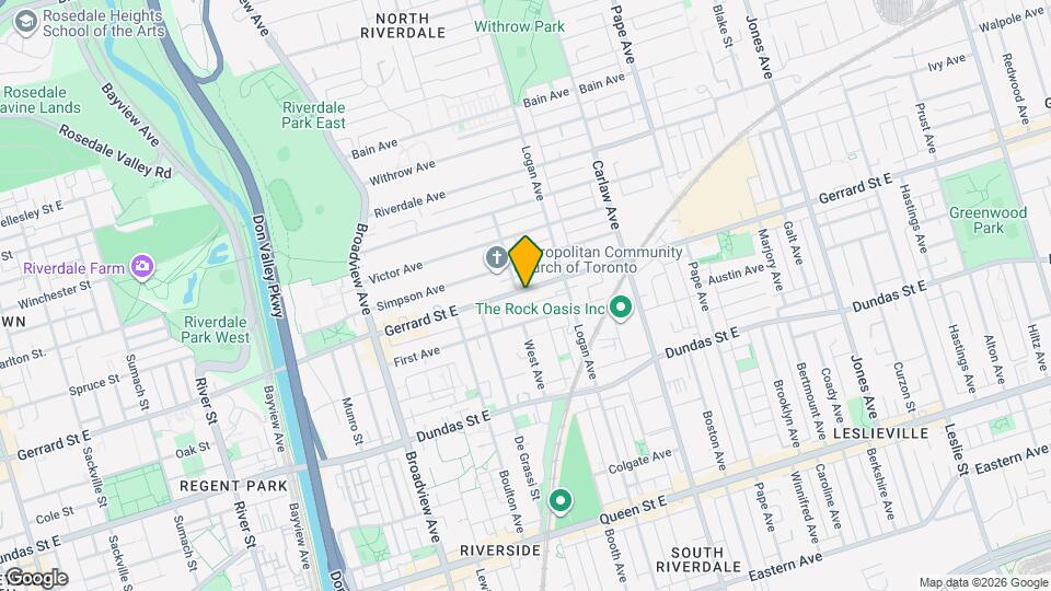 759 Gerrard St E Map and Location Details